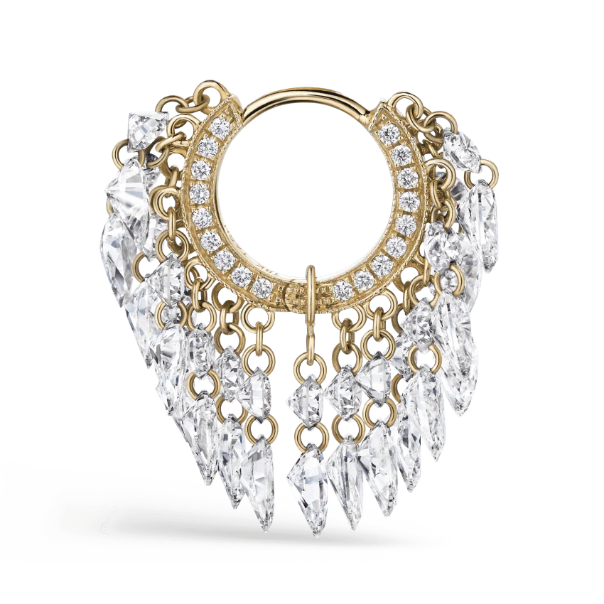 Floating Diamond Tassel Hoop Earring - Image 17