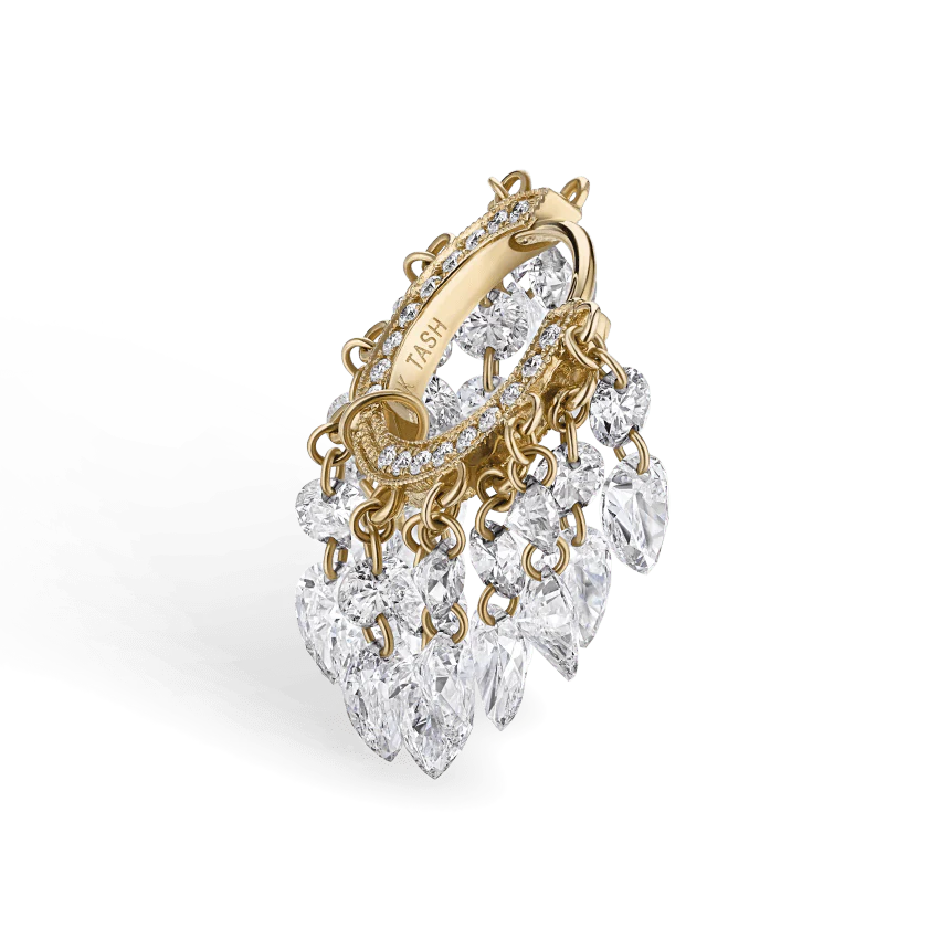 Floating Diamond Tassel Hoop Earring - Image 18