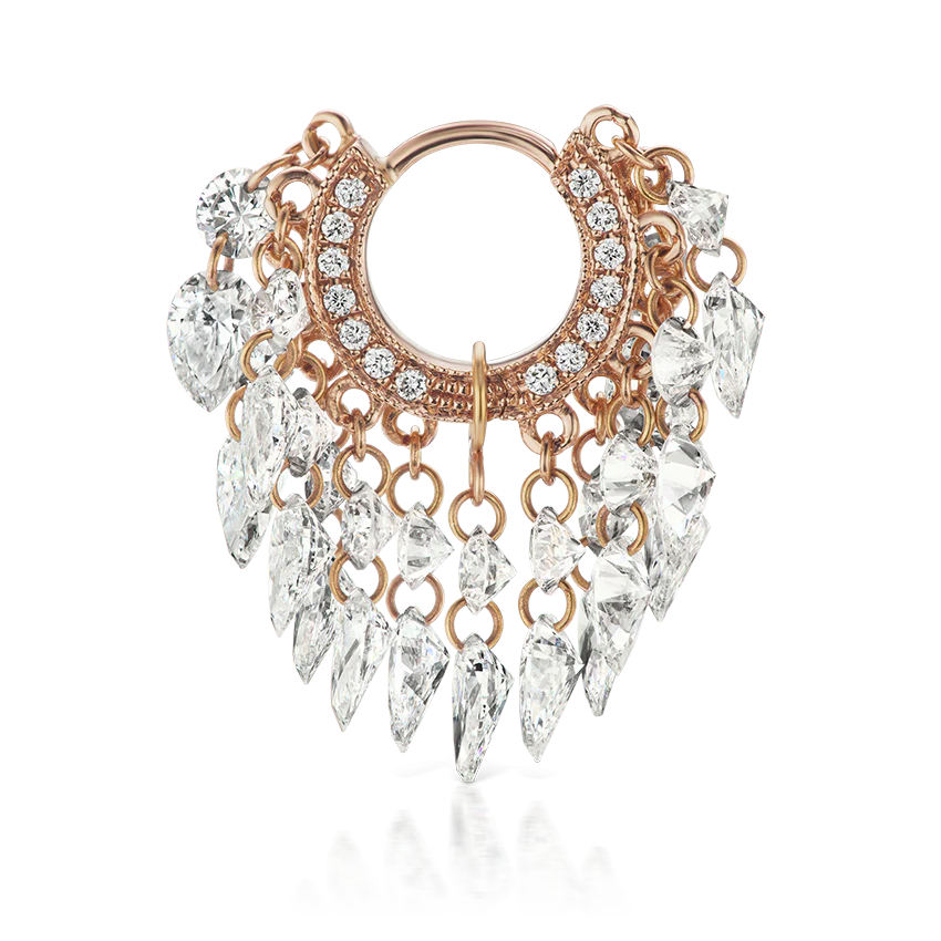 Floating Diamond Tassel Hoop Earring - Image 22