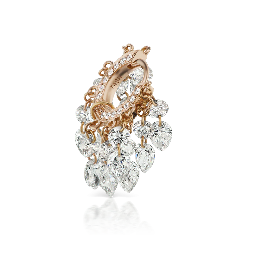 Floating Diamond Tassel Hoop Earring - Image 23