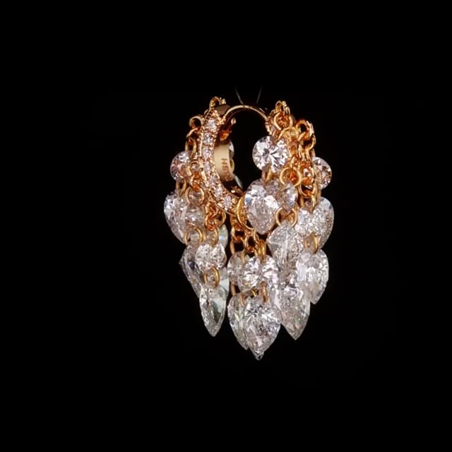 Floating Diamond Tassel Hoop Earring - Image 24