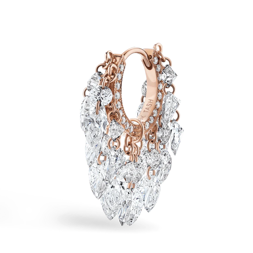 Floating Diamond Tassel Hoop Earring - Image 25