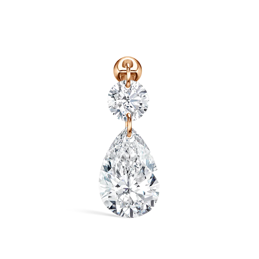 Floating Double Diamond Threaded Charm Earring - Image 45