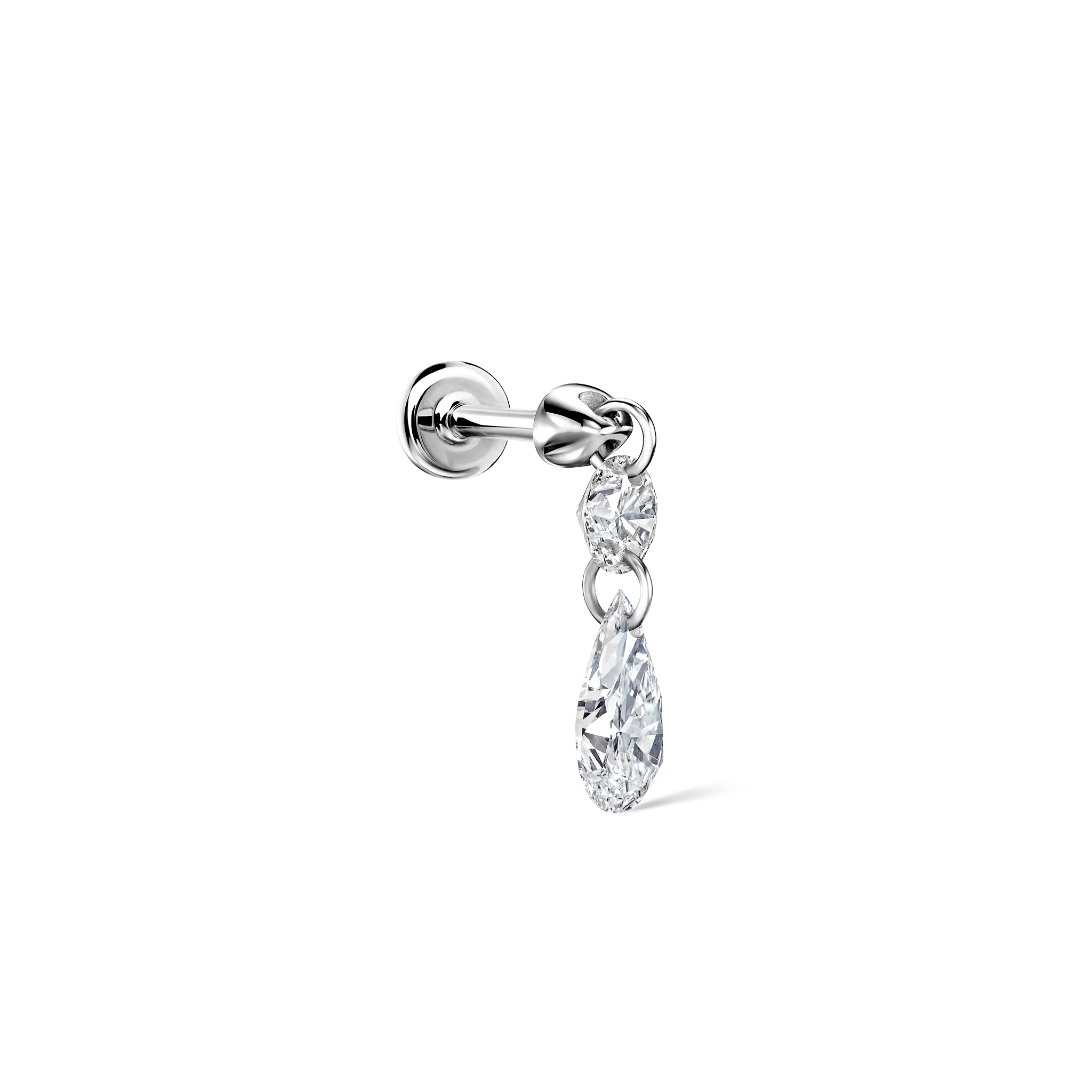 Floating Double Diamond Threaded Charm Earring - Image 52