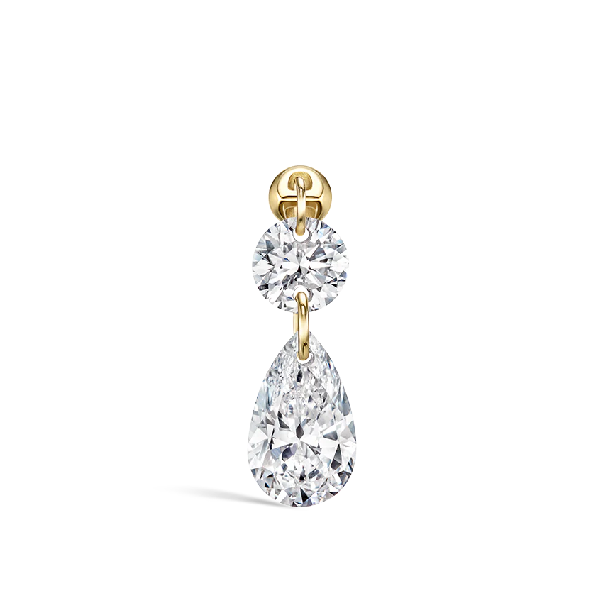Floating Double Diamond Threaded Charm Earring With Titanium Backing - Image 21