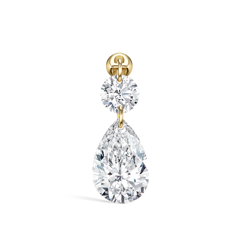 Floating Double Diamond Threaded Charm Earring With Titanium Backing - Image 29