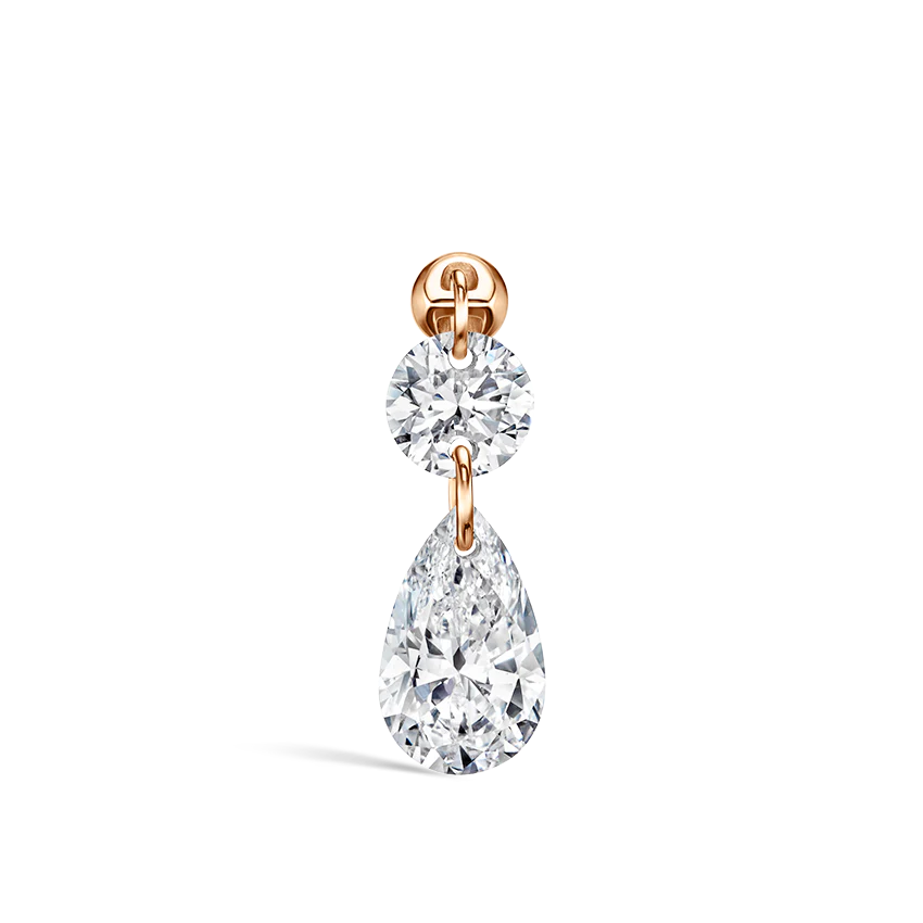 Floating Double Diamond Threaded Charm Earring With Titanium Backing - Image 37
