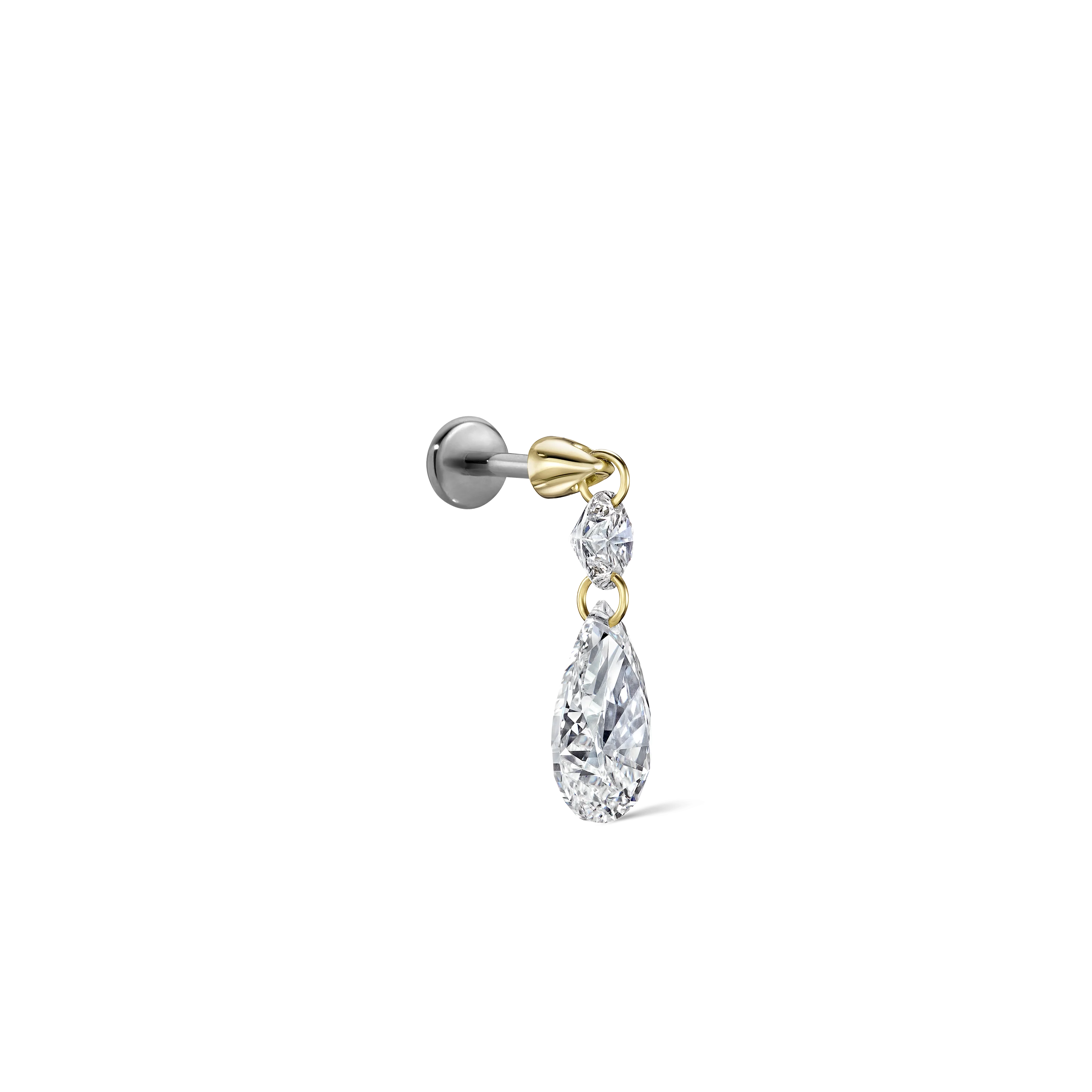 Floating Double Diamond Threaded Charm Earring With Titanium Backing - Image 52