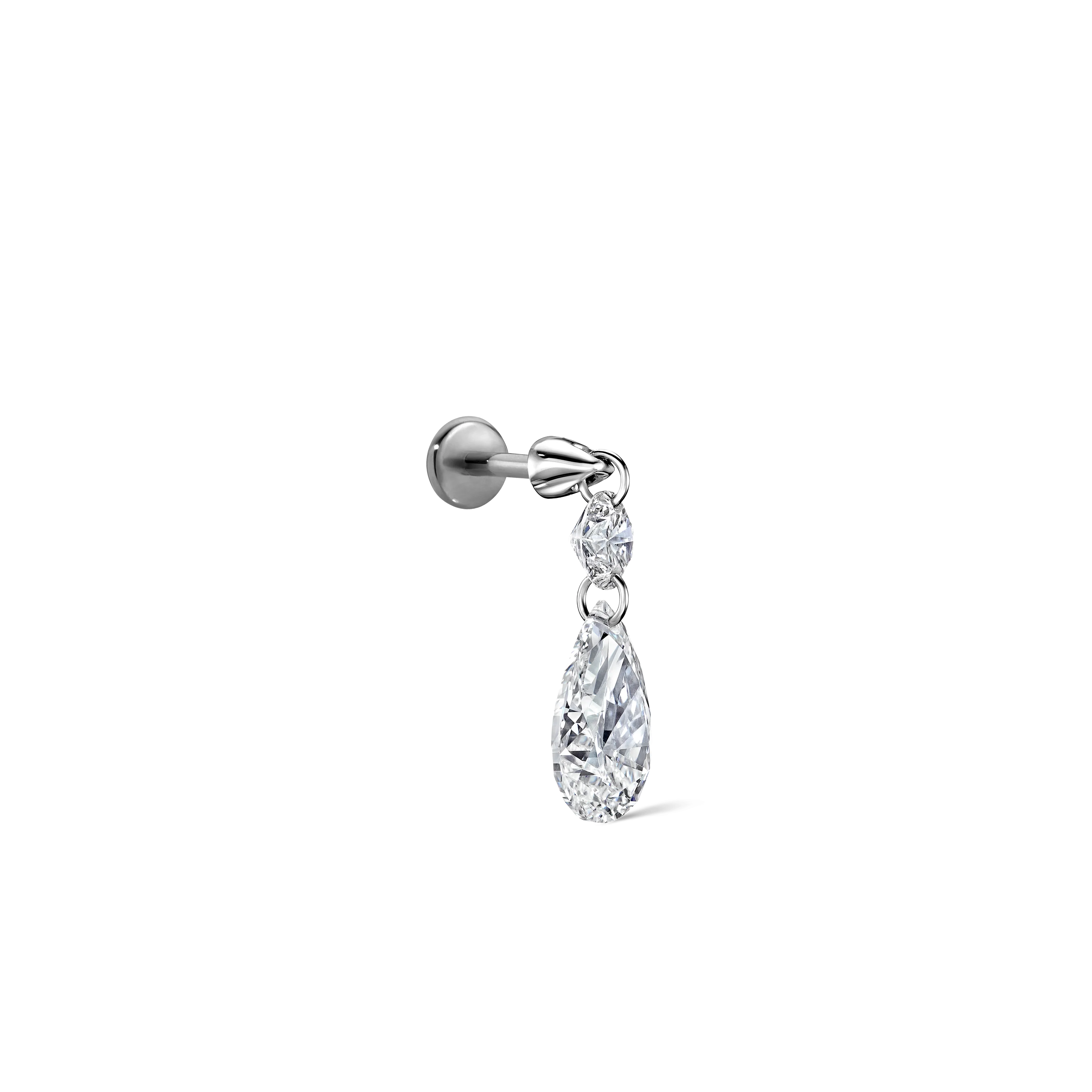Floating Double Diamond Threaded Charm Earring With Titanium Backing - Image 54