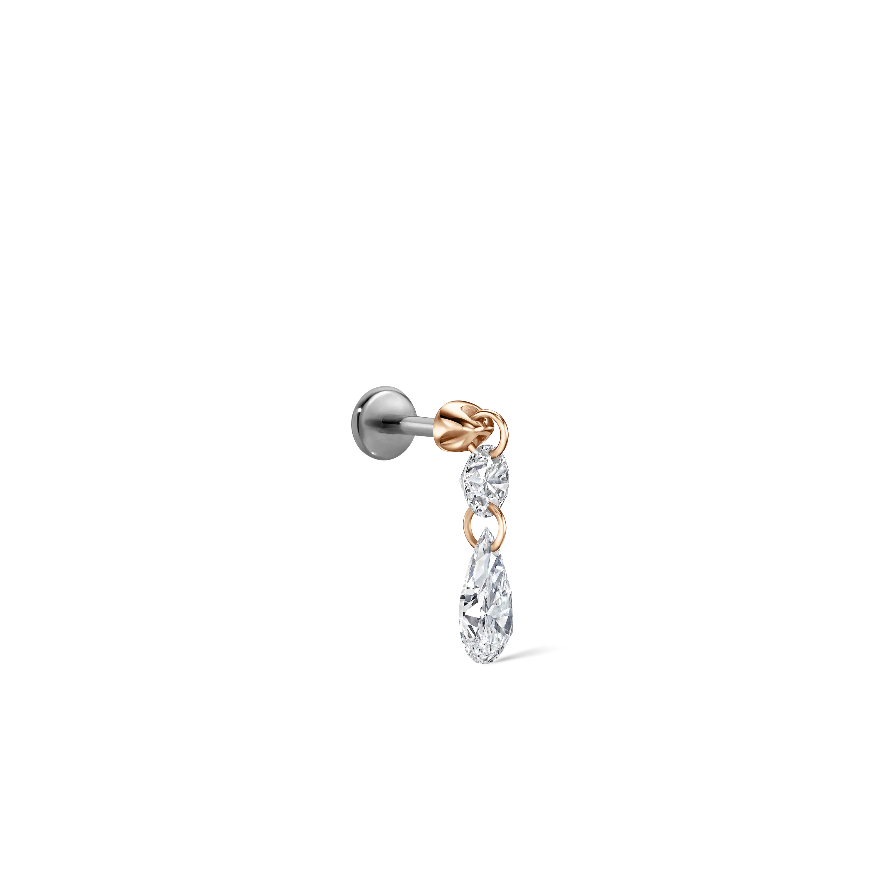 Floating Double Diamond Threaded Charm Earring With Titanium Backing - Image 55