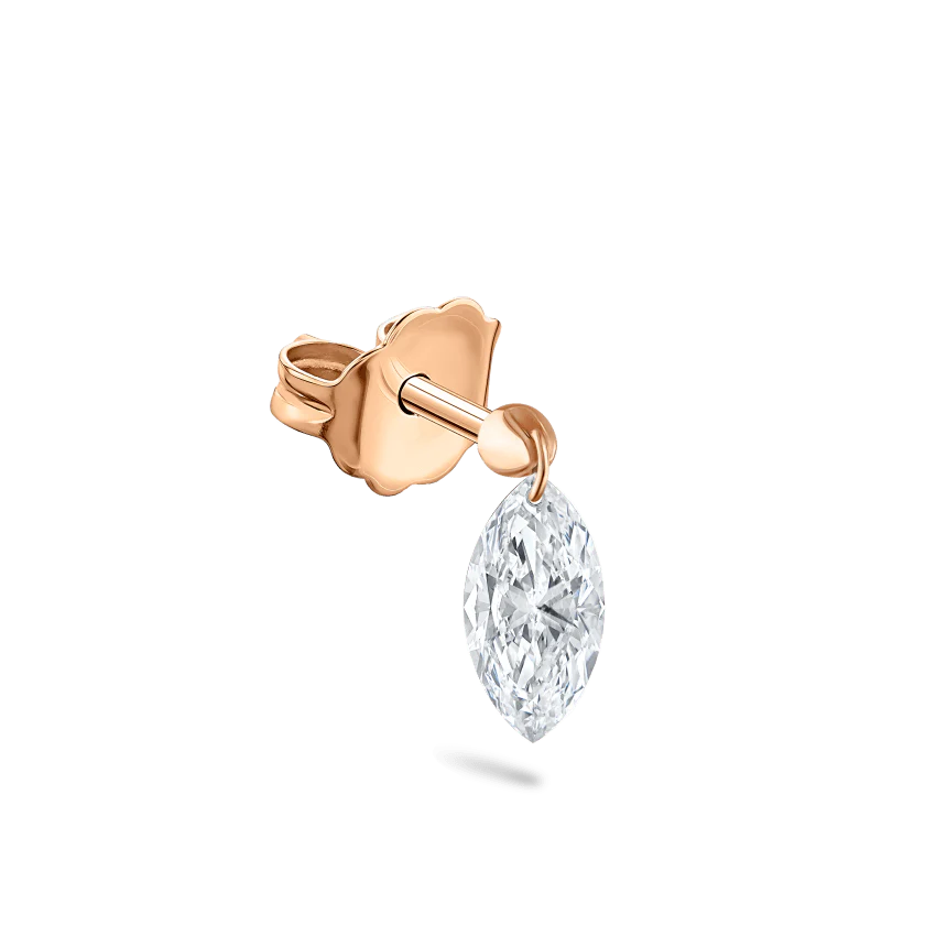 Floating Marquise Diamond Charm Stud Earring - Image 13