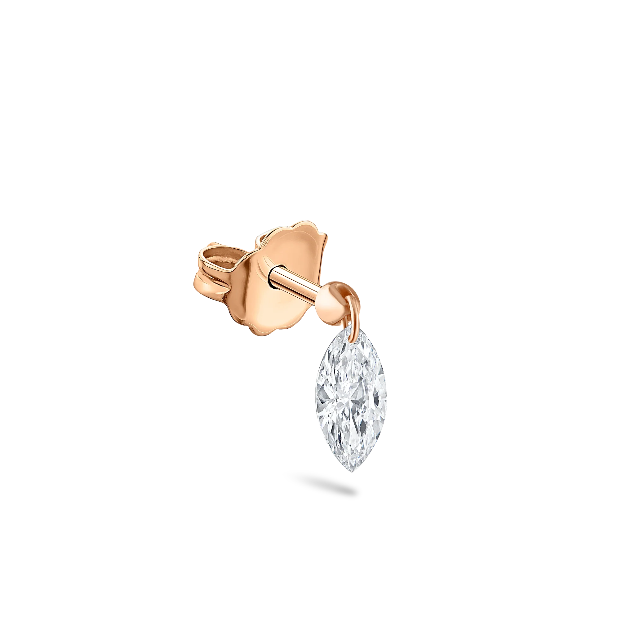 Floating Marquise Diamond Charm Stud Earring - Image 16