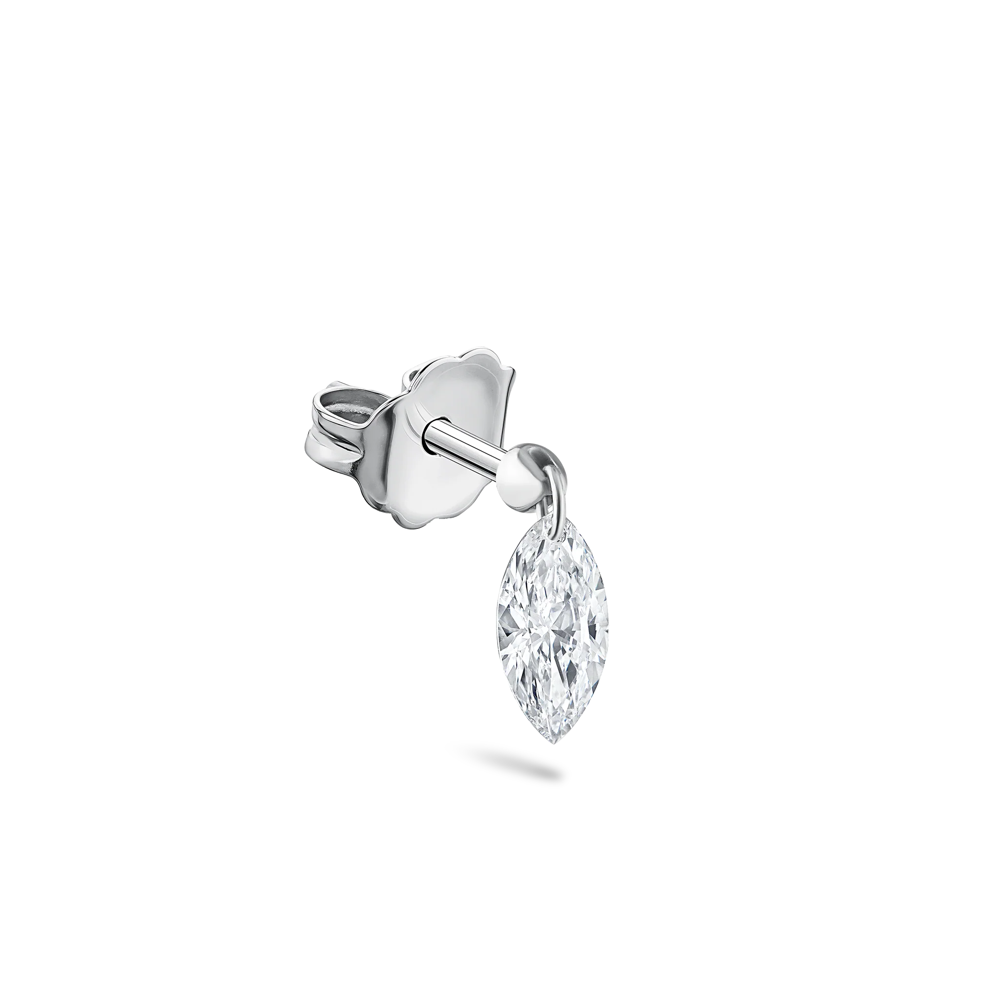 Floating Marquise Diamond Charm Stud Earring - Image 17