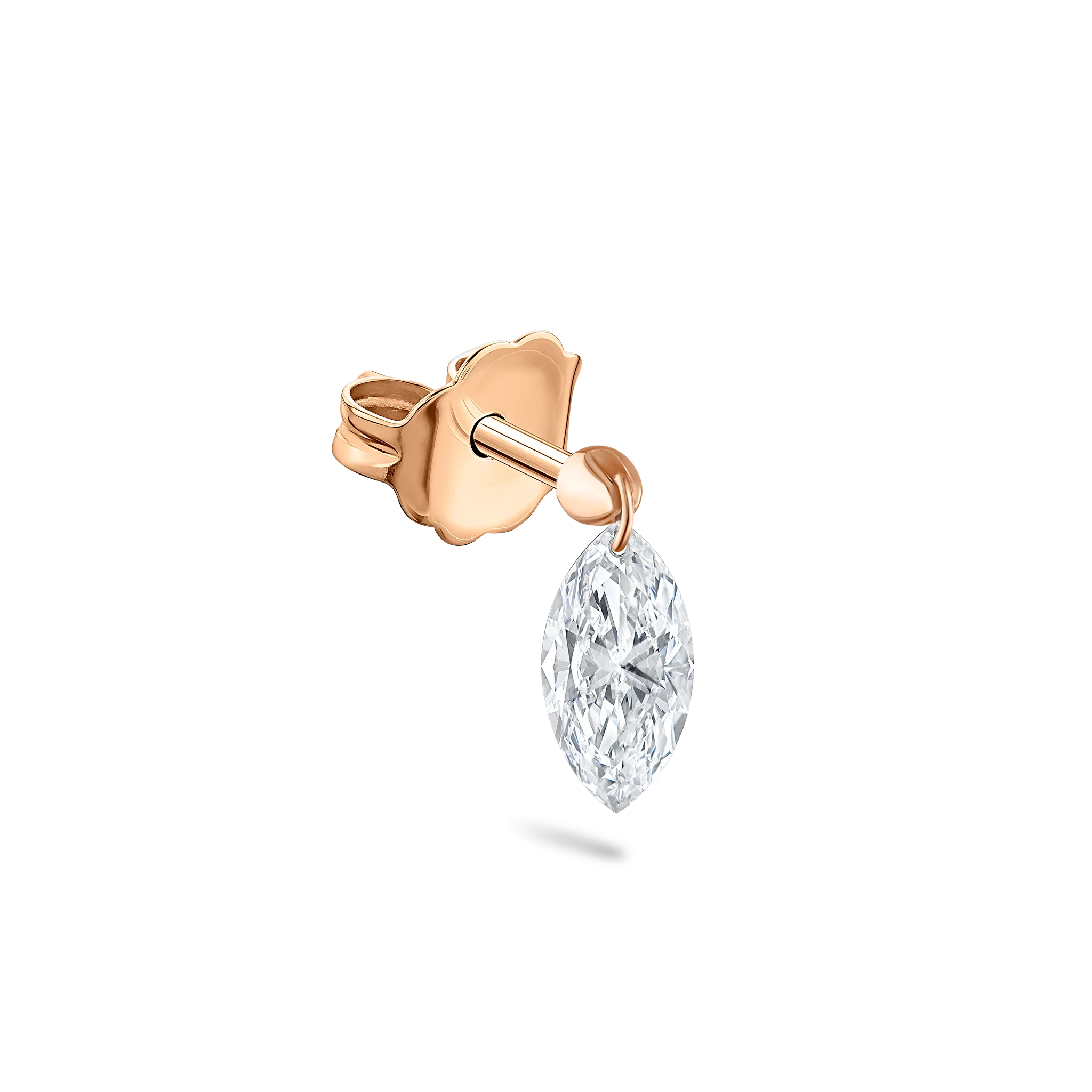 Floating Marquise Diamond Charm Stud Earring - Image 19