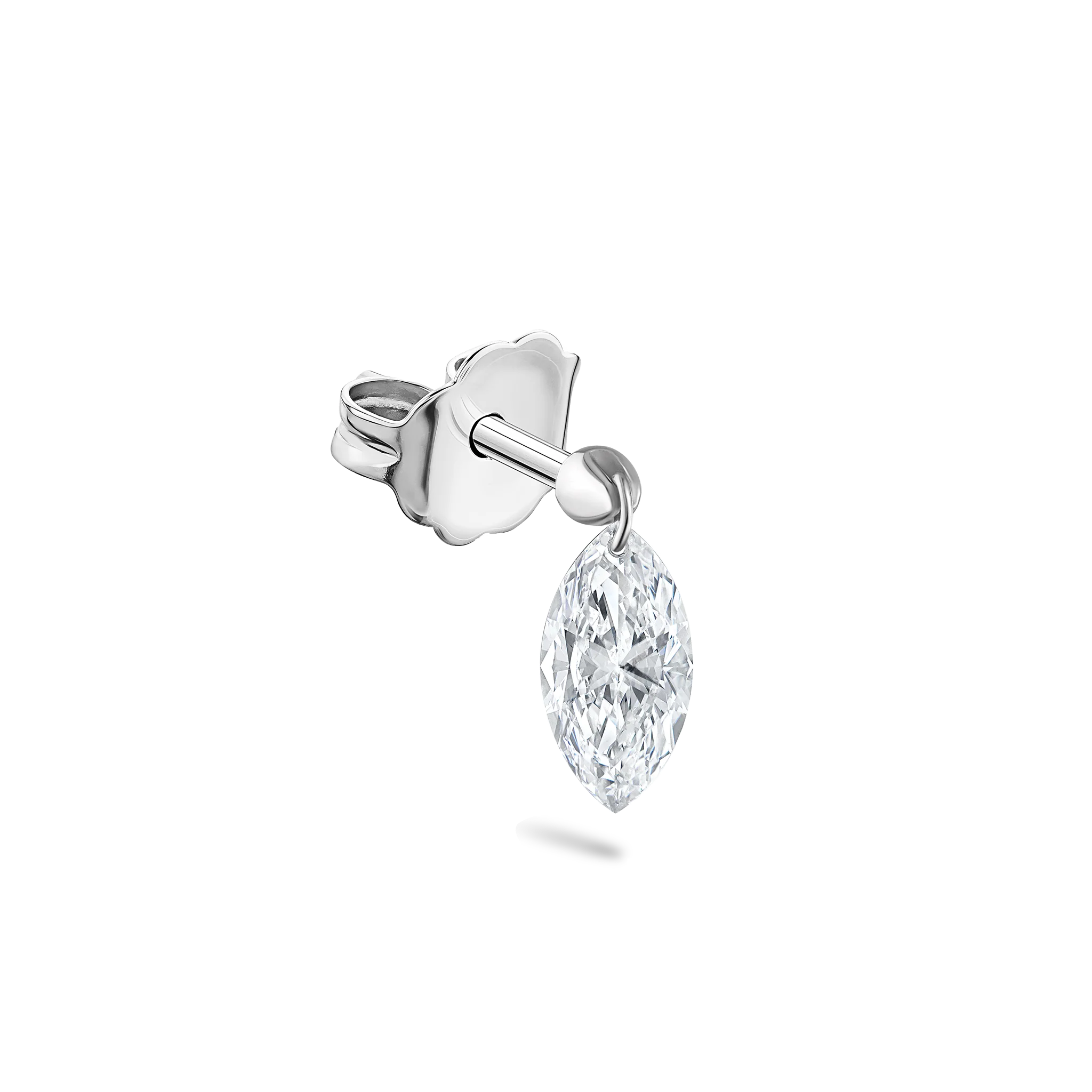 Floating Marquise Diamond Charm Stud Earring - Image 20