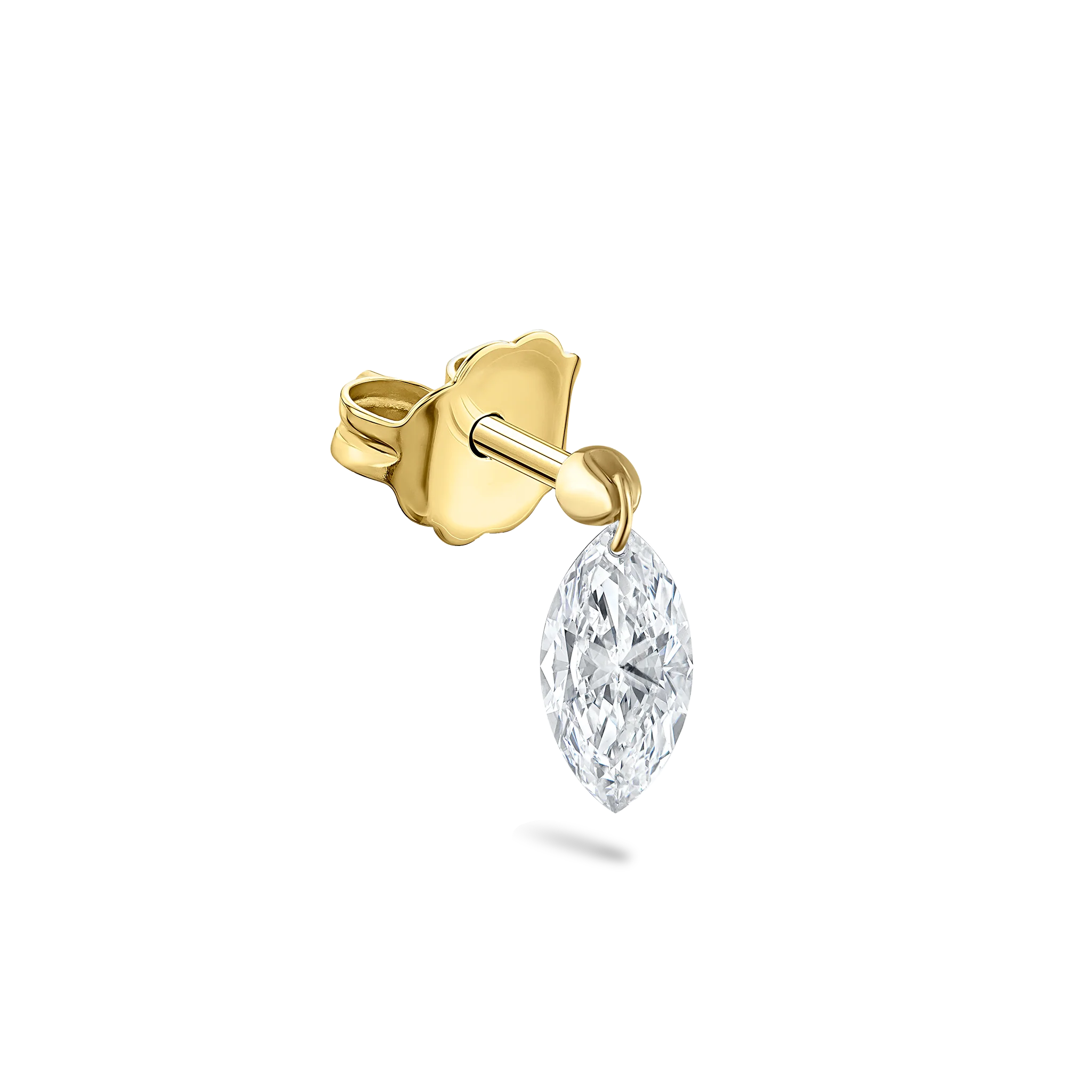 Floating Marquise Diamond Charm Stud Earring - Image 21