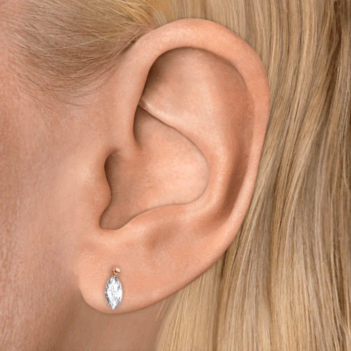 Floating Marquise Diamond Charm Threaded Stud Earring - Image 44