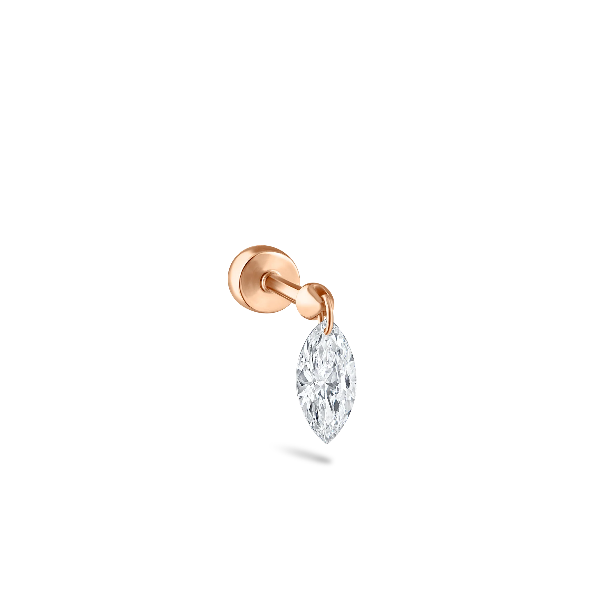 Floating Marquise Diamond Charm Threaded Stud Earring - Image 50