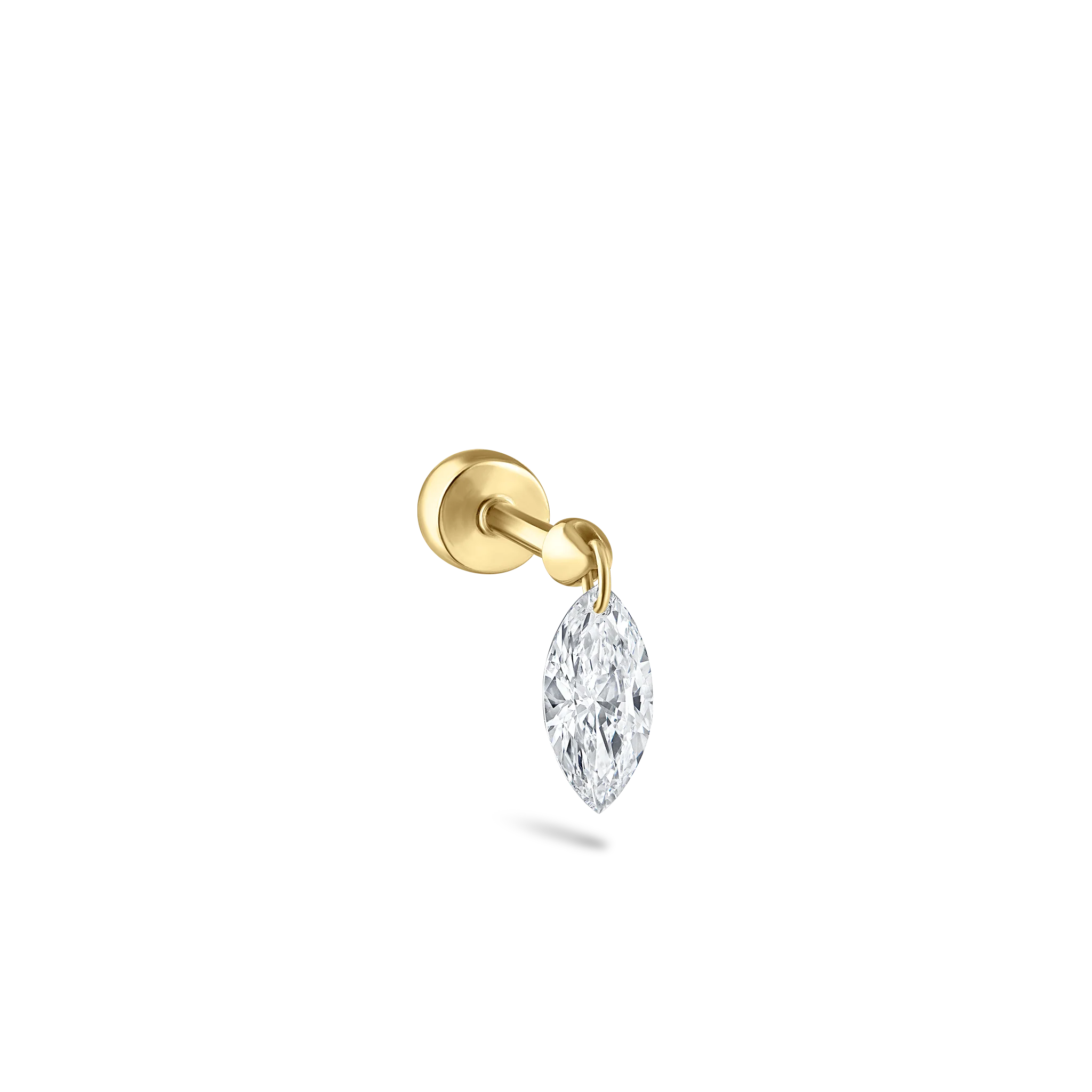 Floating Marquise Diamond Charm Threaded Stud Earring - Image 52