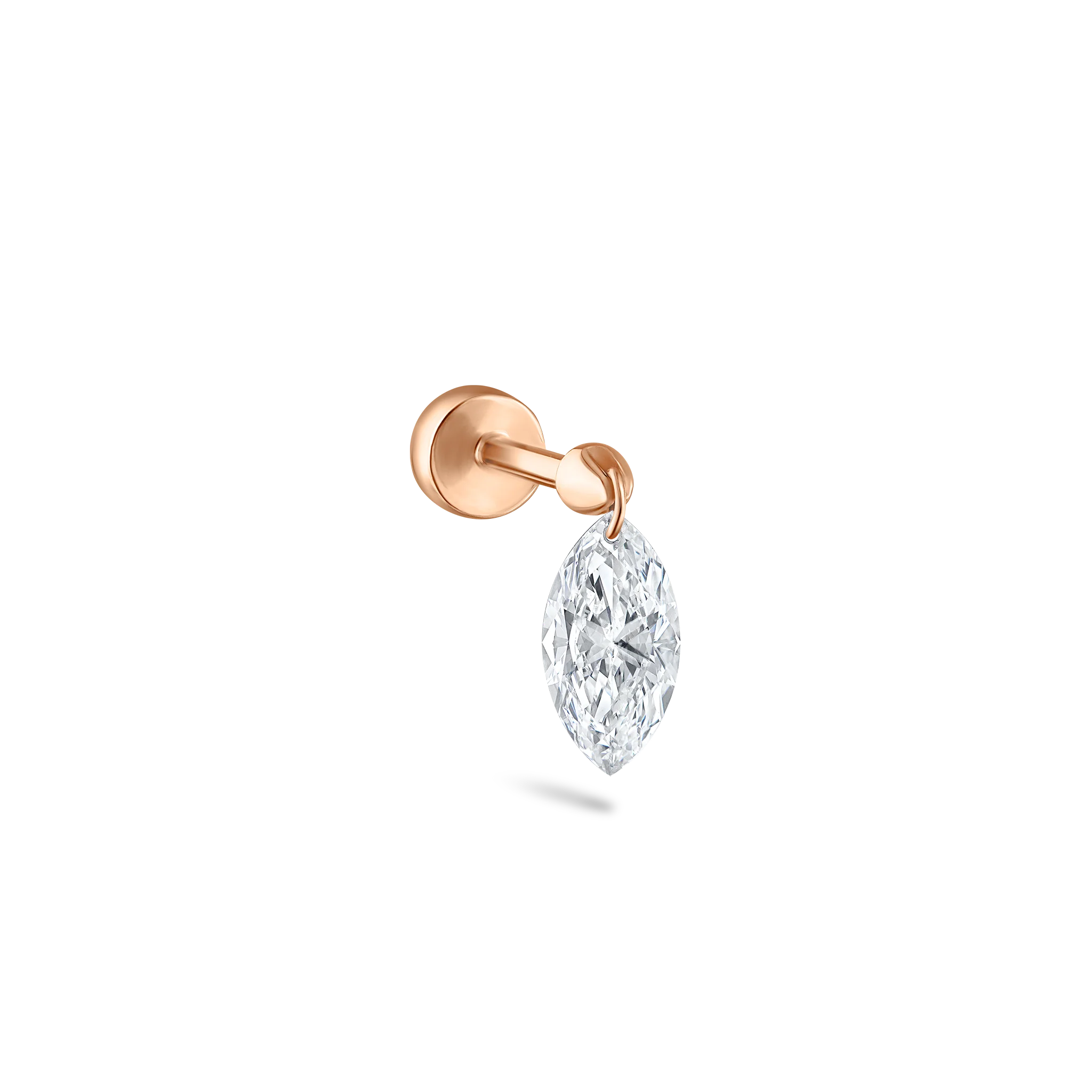 Floating Marquise Diamond Charm Threaded Stud Earring - Image 53