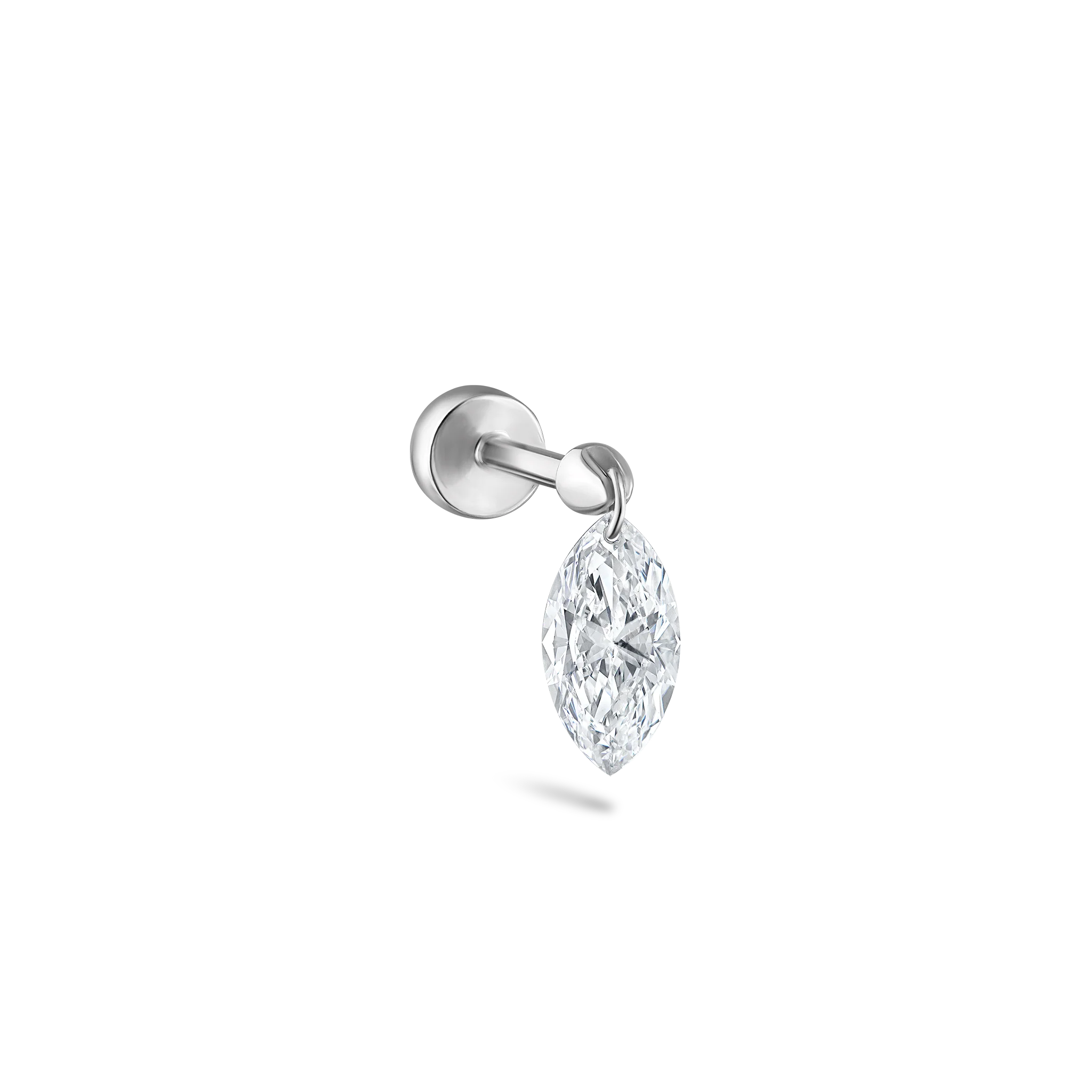 Floating Marquise Diamond Charm Threaded Stud Earring - Image 54