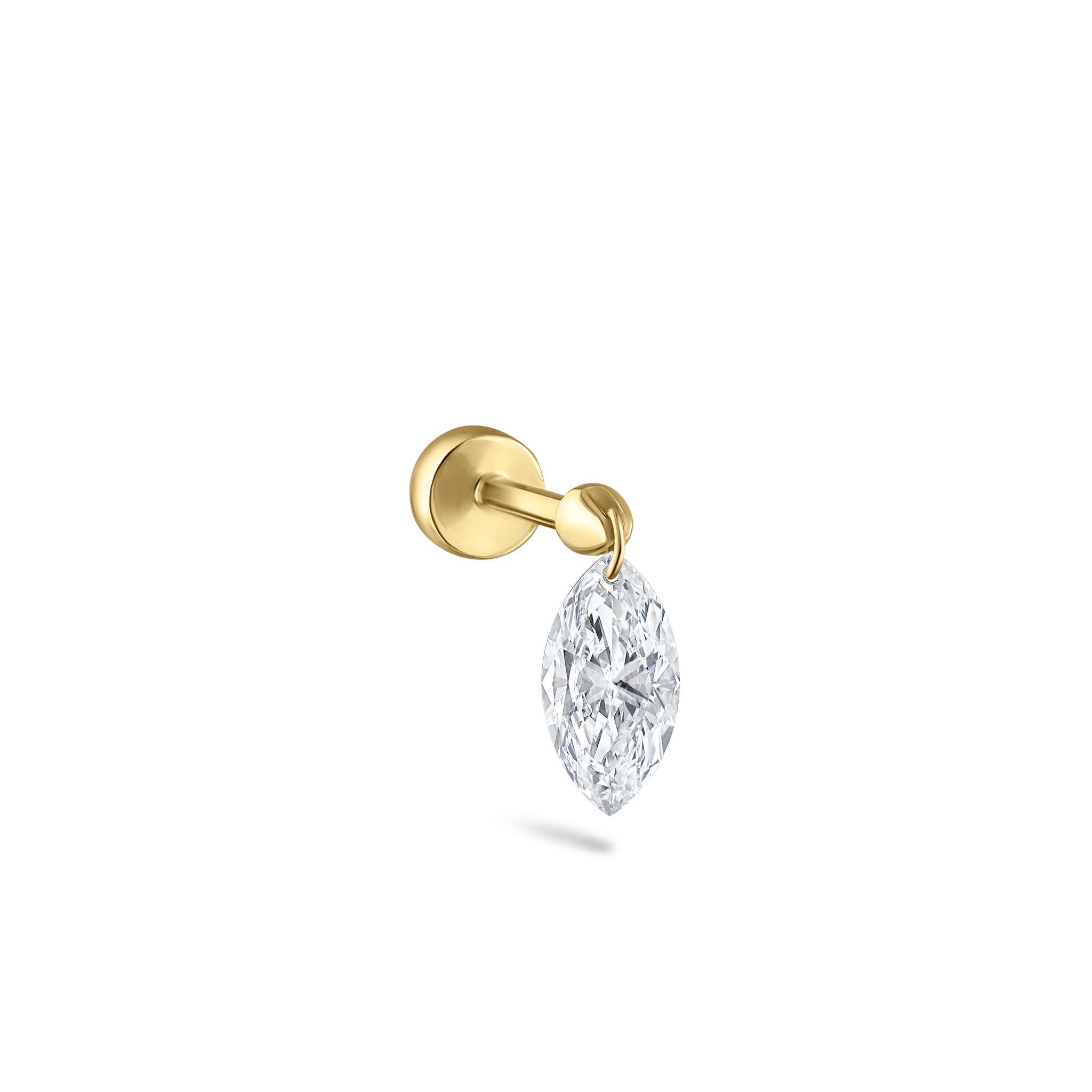 Floating Marquise Diamond Charm Threaded Stud Earring - Image 56