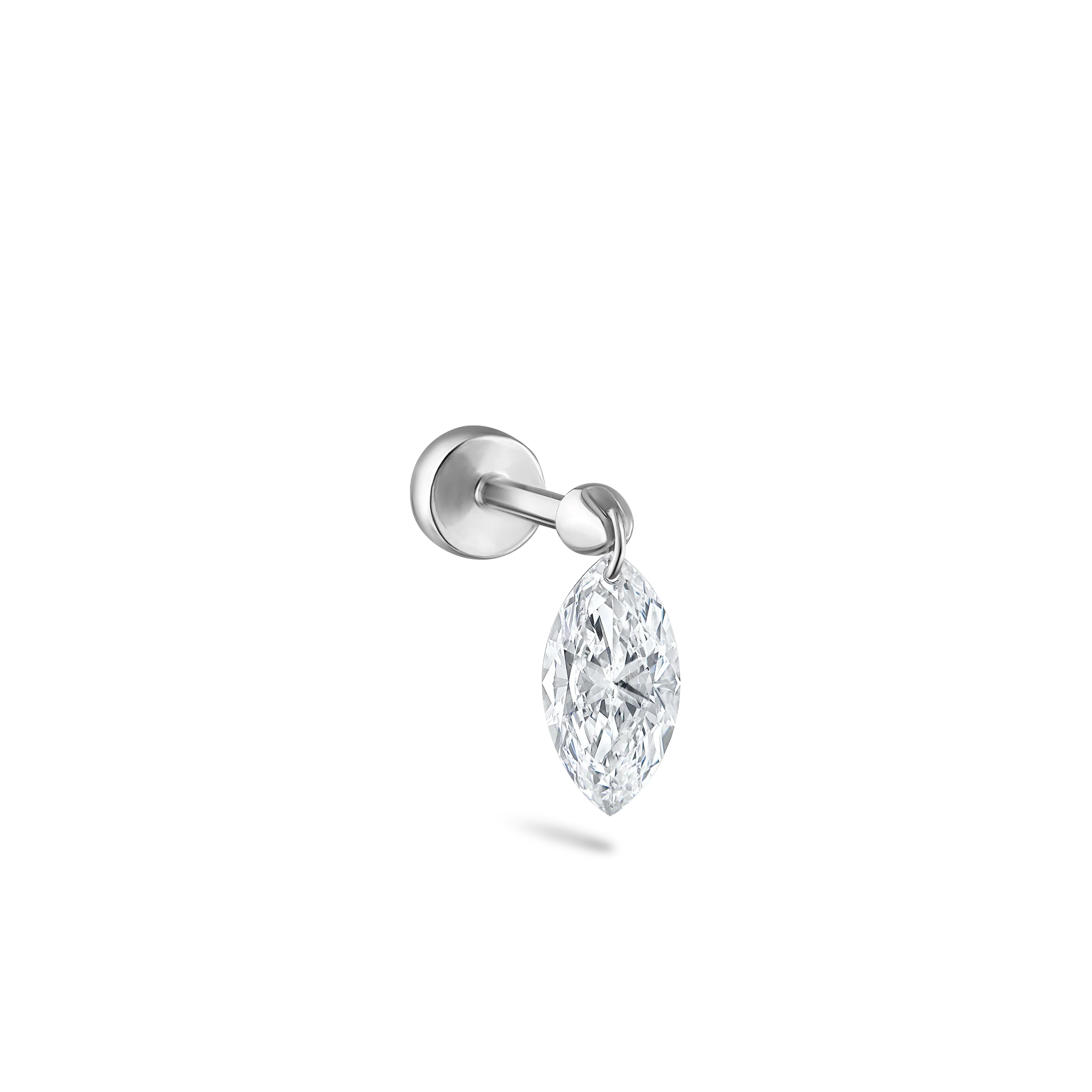 Floating Marquise Diamond Charm Threaded Stud Earring - Image 57