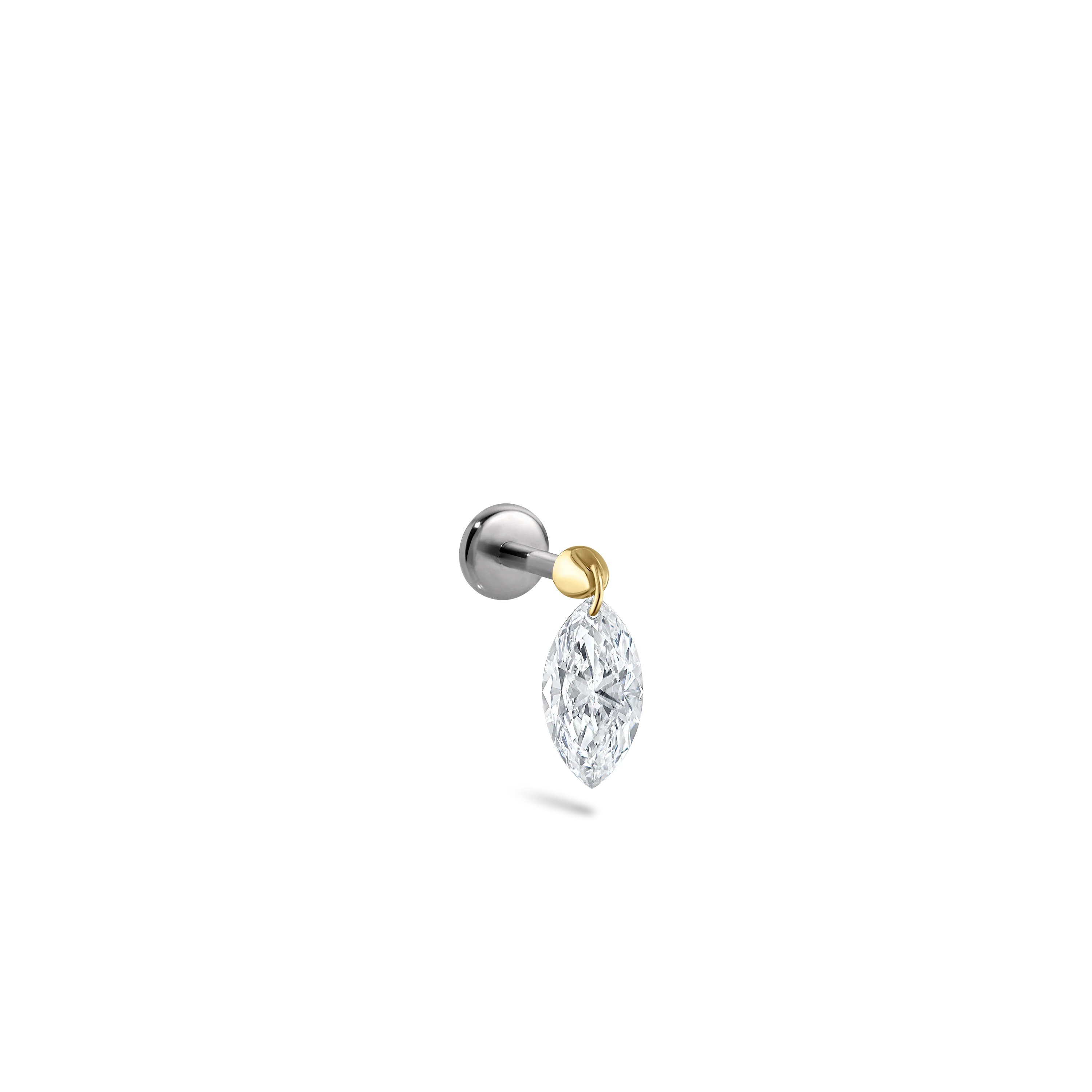 Floating Marquise Diamond Charm Threaded Stud Earring With Titanium Backing - Image 51
