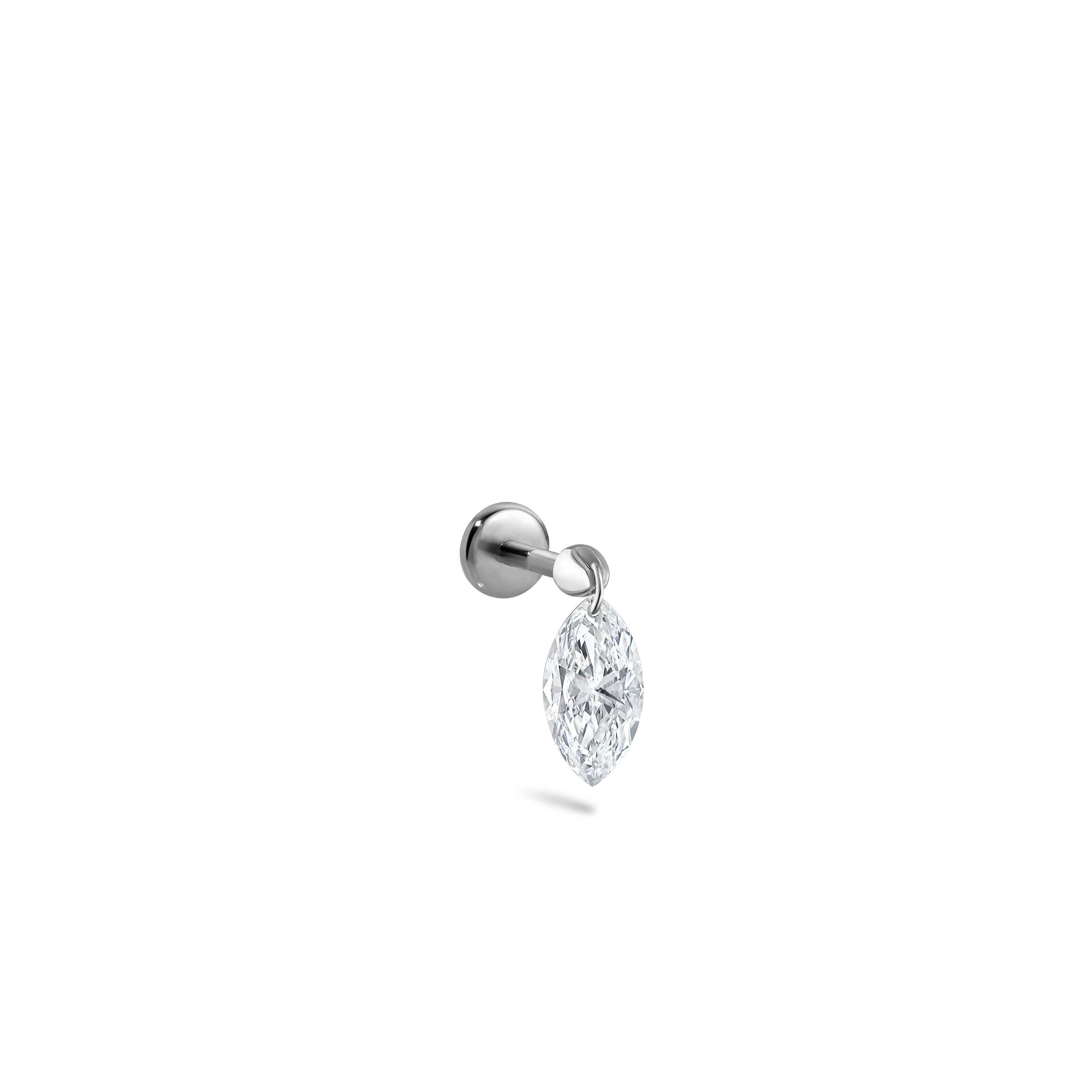 Floating Marquise Diamond Charm Threaded Stud Earring With Titanium Backing - Image 53