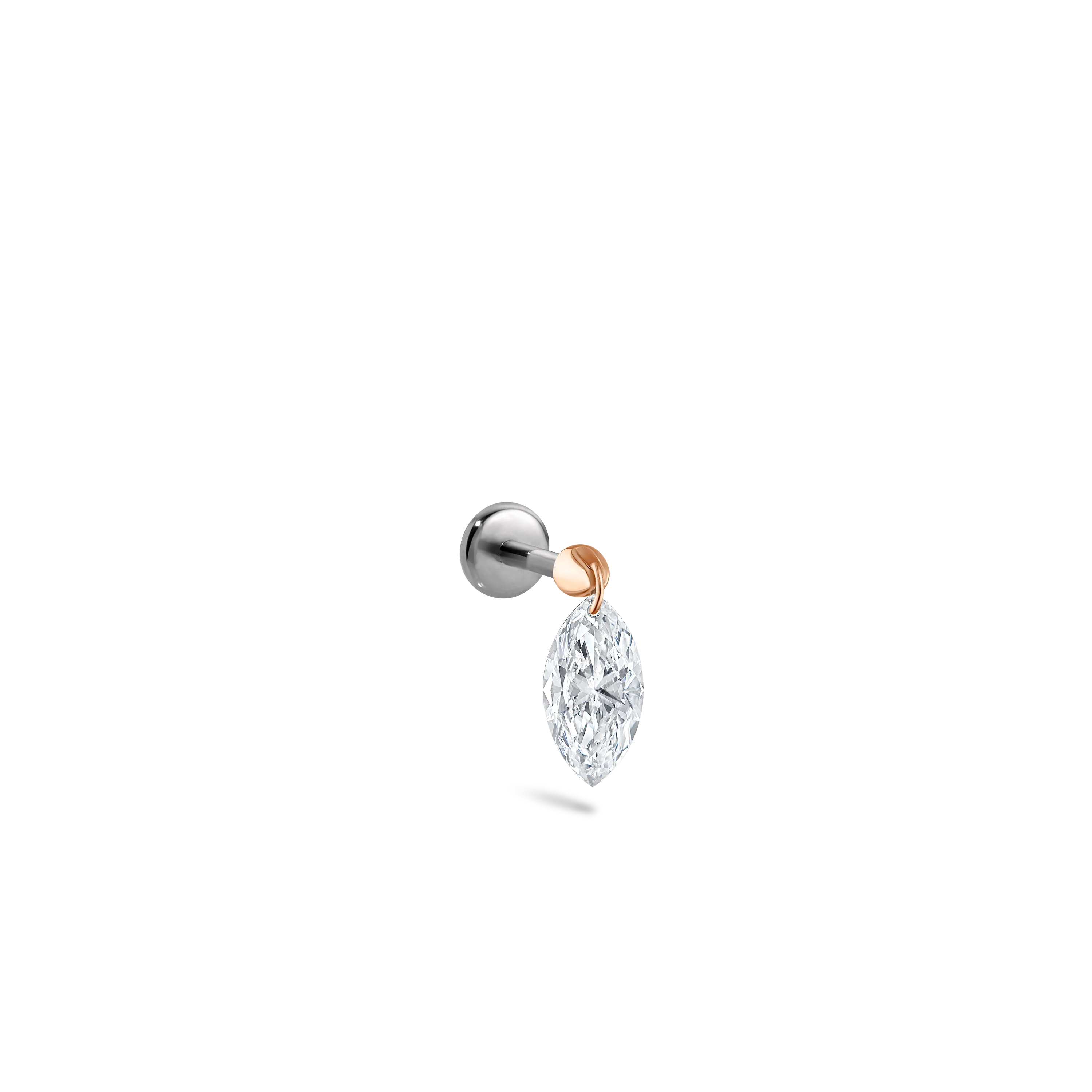 Floating Marquise Diamond Charm Threaded Stud Earring With Titanium Backing - Image 55