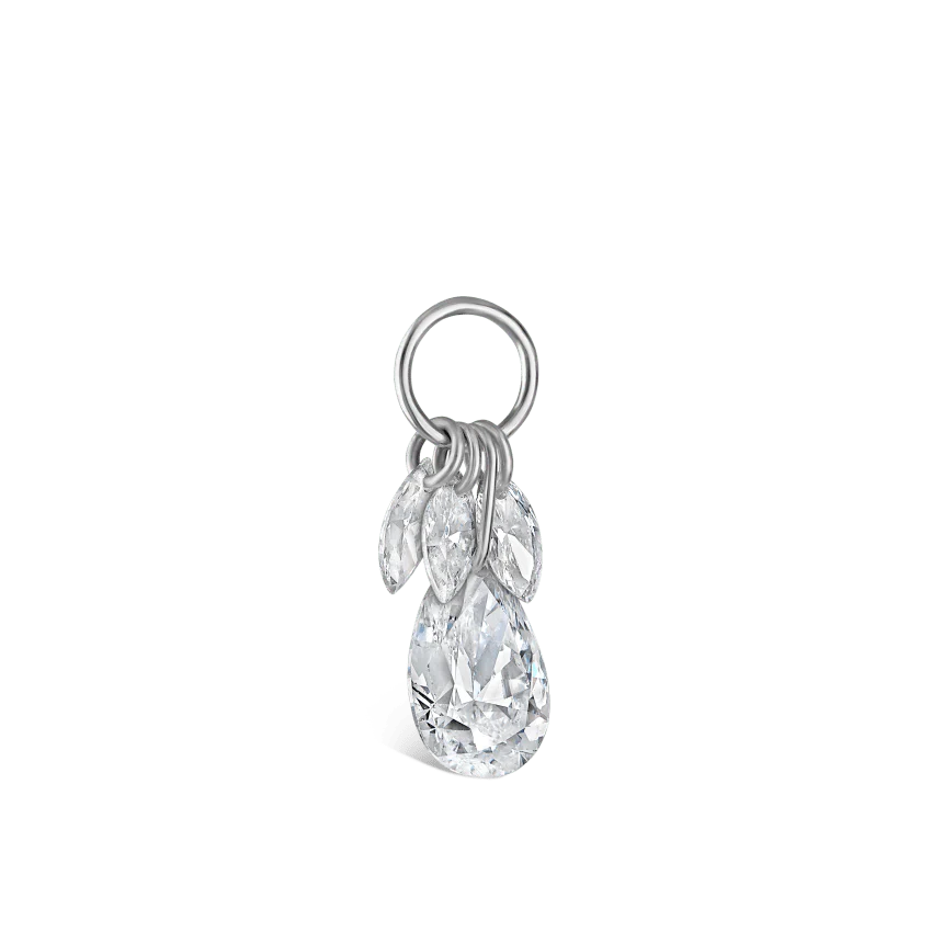 Floating Pear Diamond Plume Charm - Image 3
