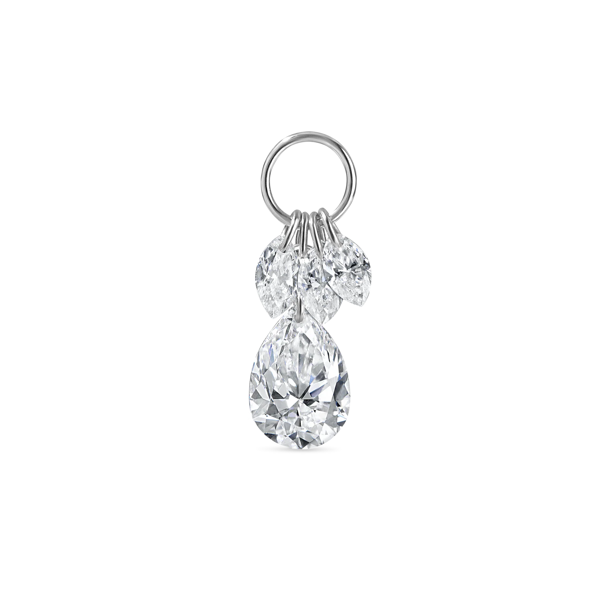 Floating Pear Diamond Plume Charm - Image 6