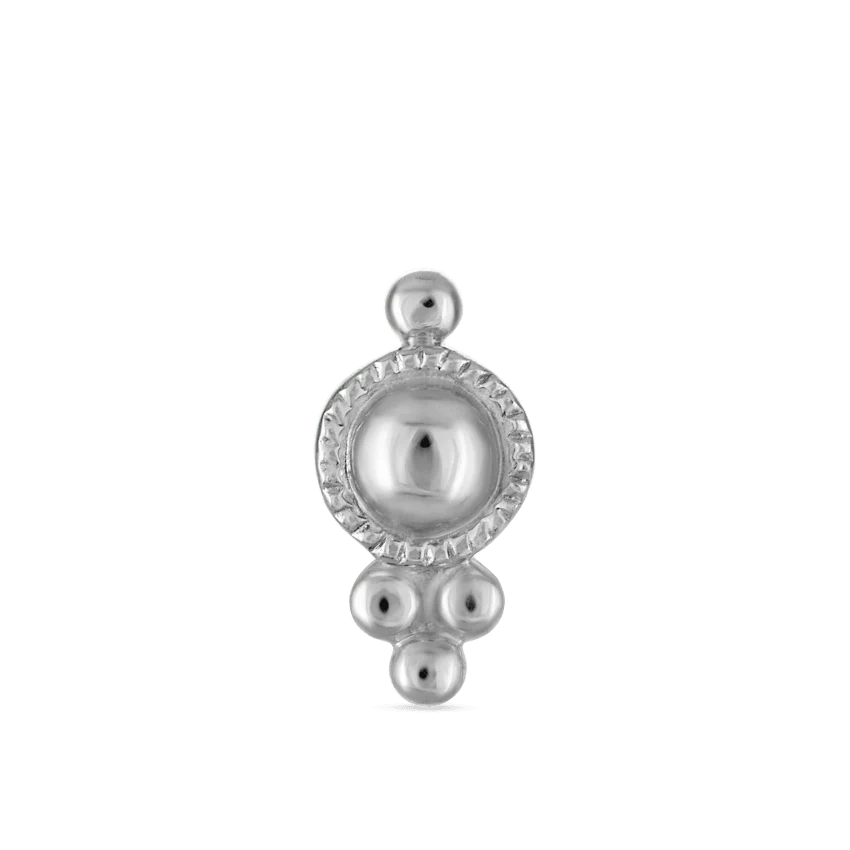 Four Ball Trinity Threaded Stud Earring - Image 4