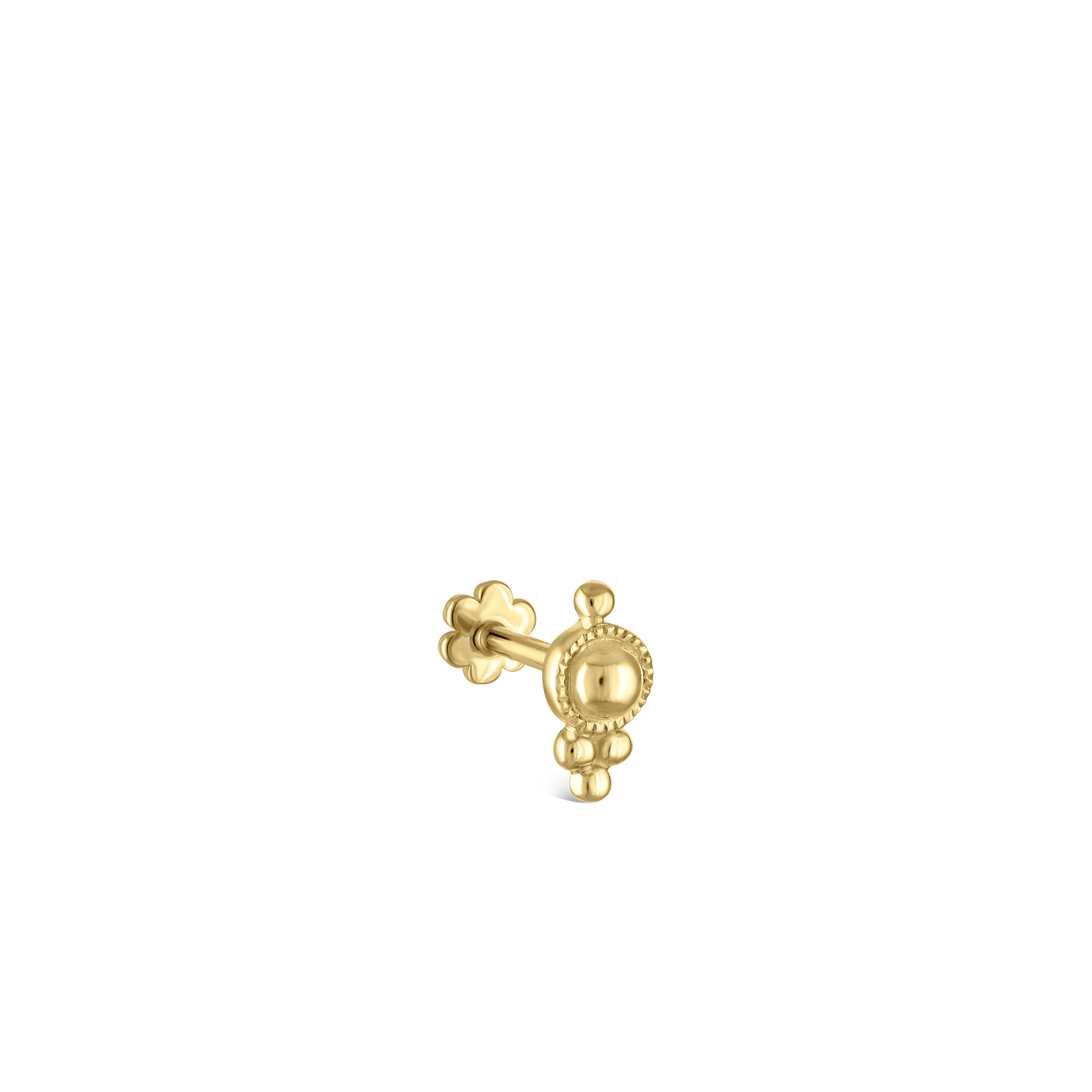 Four Ball Trinity Threaded Stud Earring - Image 9