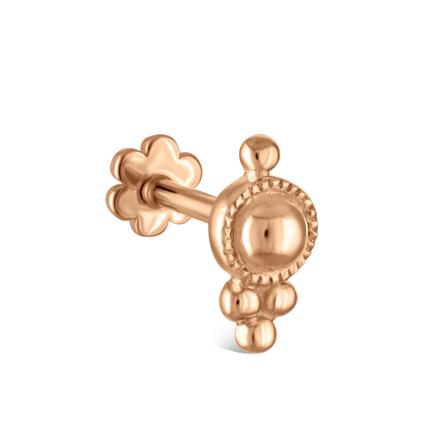 Four Ball Trinity Threaded Stud Earring With Titanium Backing - Image 7