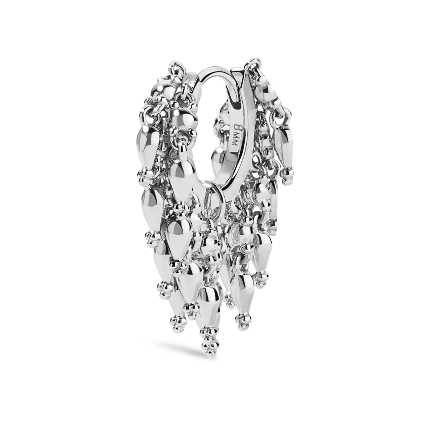 Gold Tassel Eternity Hoop Earring - Image 50