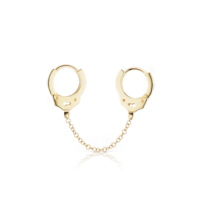 Handcuff Hoop Earring with Medium Chain - Image 14