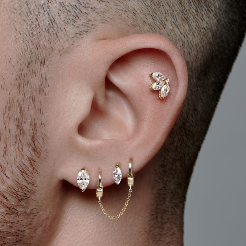 Handcuff Hoop Earring with Medium Chain - Image 16