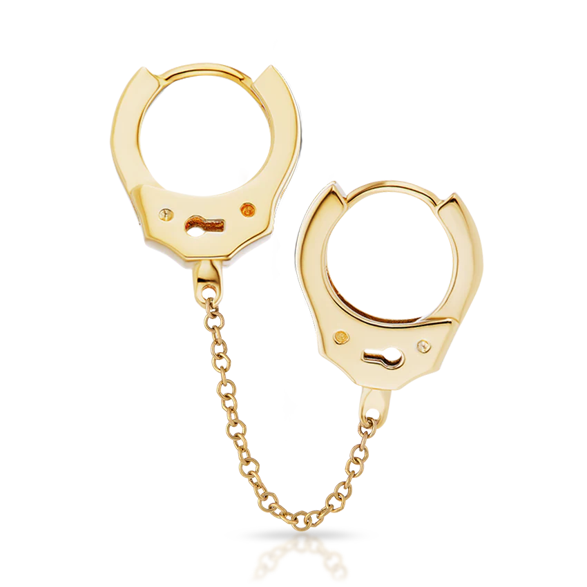 Handcuff Hoop Earring with Medium Chain - Image 19