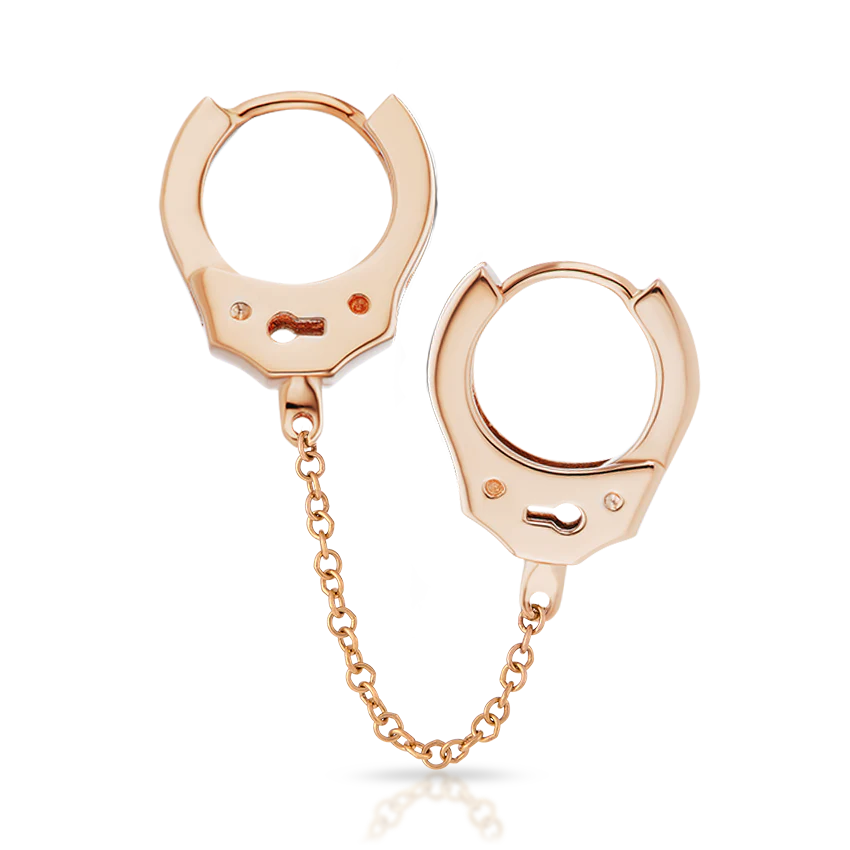 Handcuff Hoop Earring with Medium Chain - Image 31