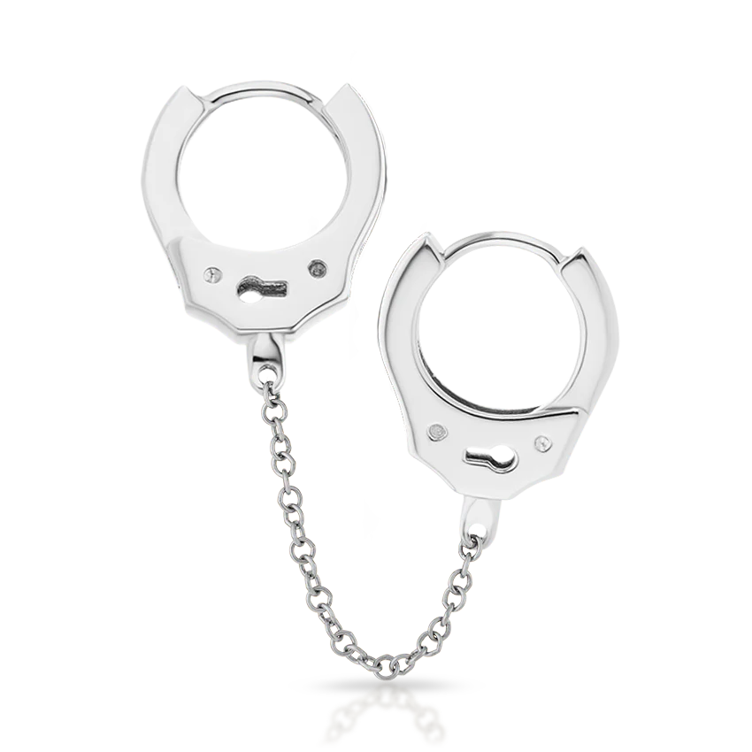 Handcuff Hoop Earring with Medium Chain - Image 7