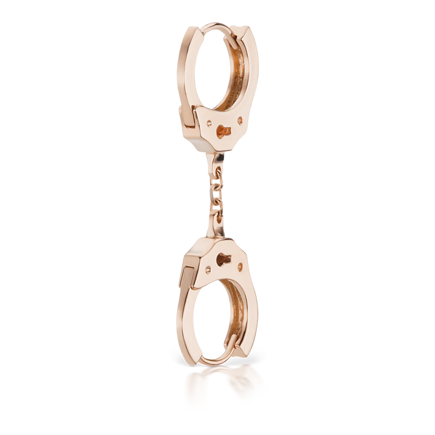 Handcuff Hoop Earring with Short Chain - Image 15