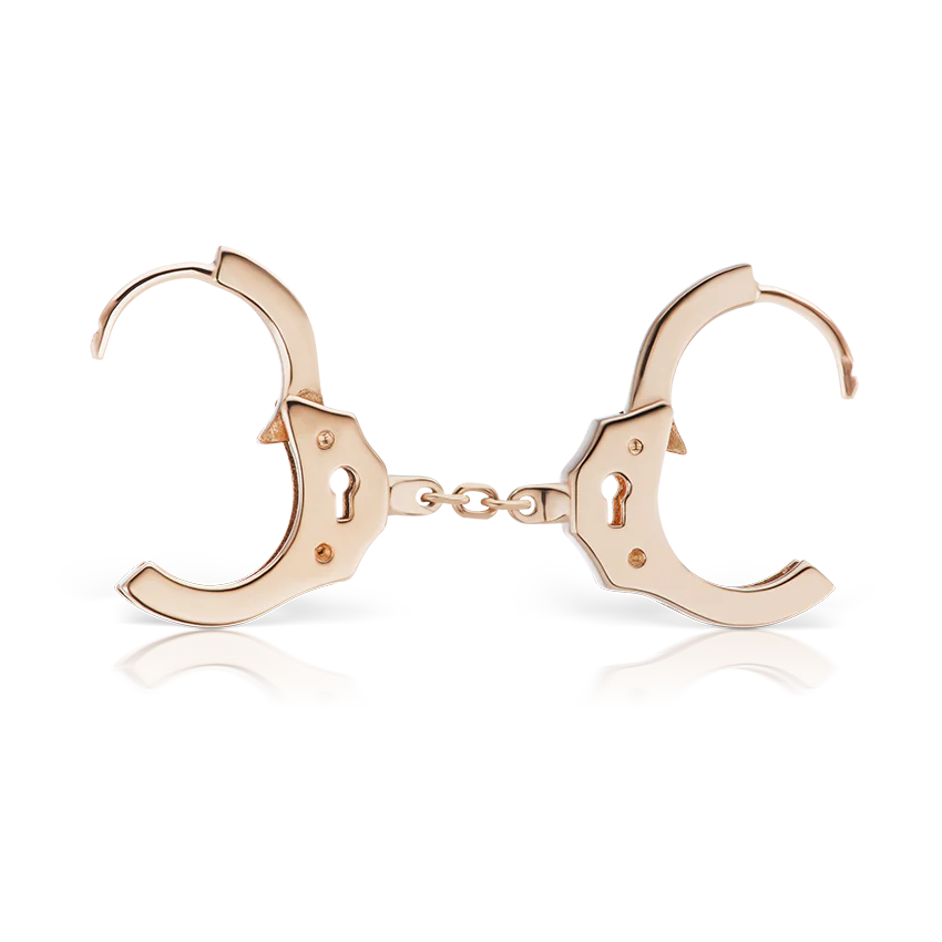 Handcuff Hoop Earring with Short Chain - Image 17