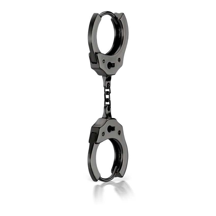 Handcuff Hoop Earring with Short Chain - Image 20