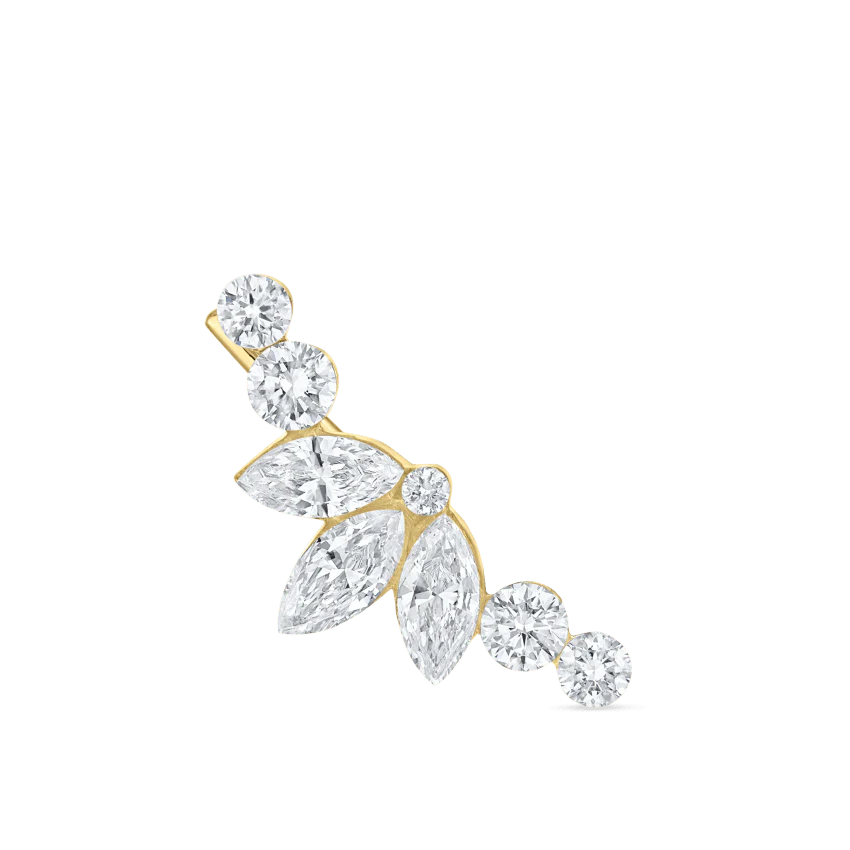 Invisible Diamond Lotus Open Garland Ear Climber - Image 11