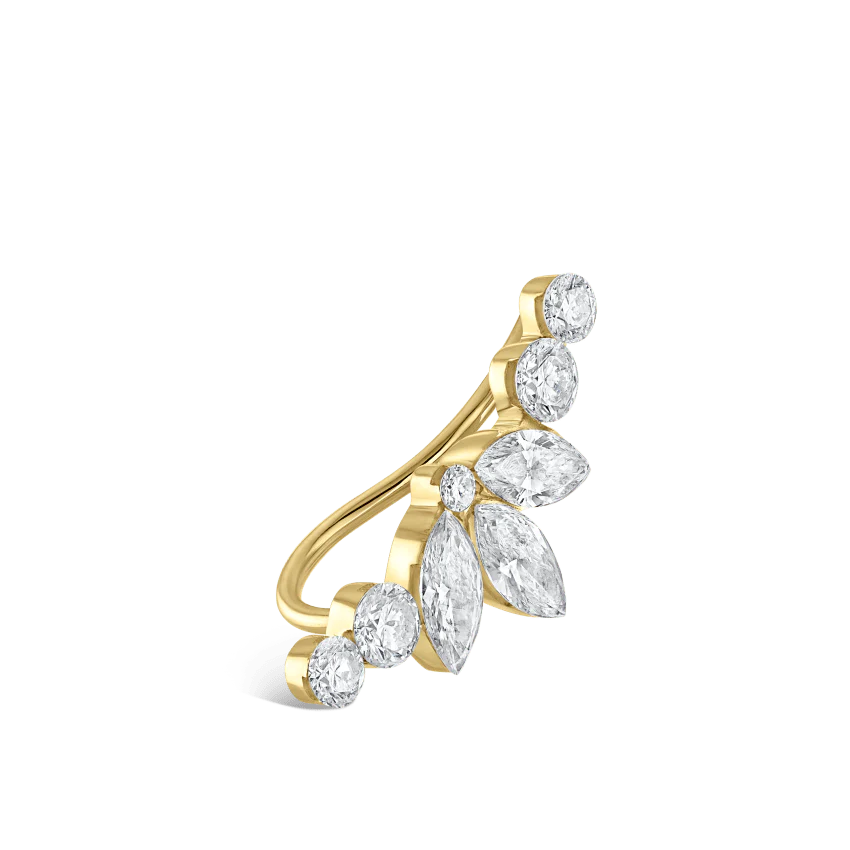 Invisible Diamond Lotus Open Garland Ear Climber - Image 12