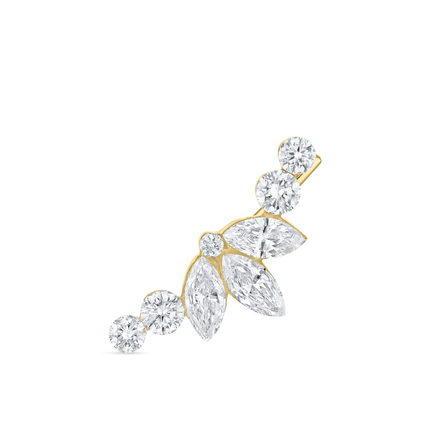 Invisible Diamond Lotus Open Garland Ear Climber - Image 15