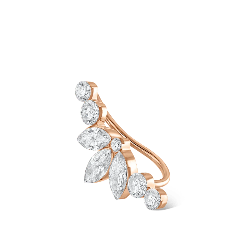 Invisible Diamond Lotus Open Garland Ear Climber - Image 16