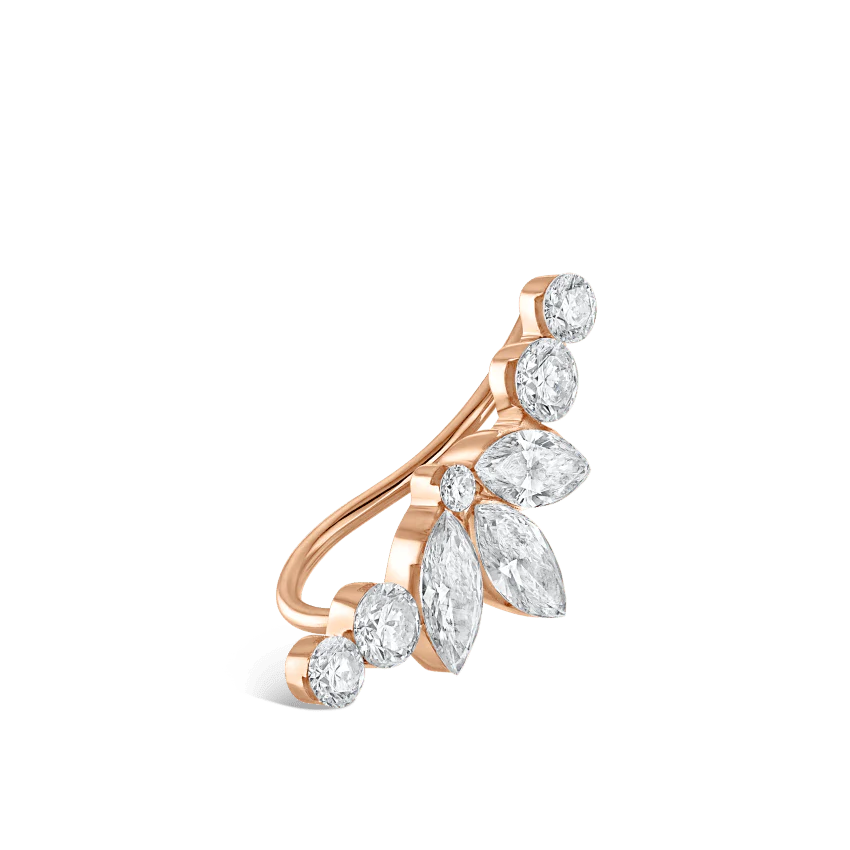 Invisible Diamond Lotus Open Garland Ear Climber - Image 19