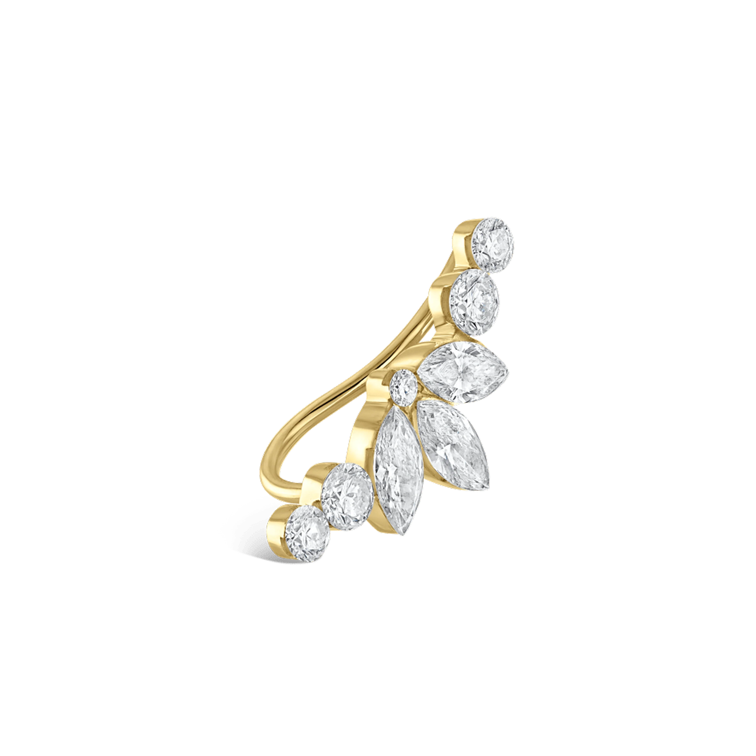 Invisible Diamond Lotus Open Garland Ear Climber - Image 24